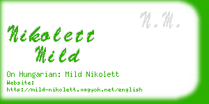 nikolett mild business card